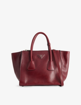 RESELFRIDGES: Pre-Loved Prada Glace Twin Pocket Leather Satchel