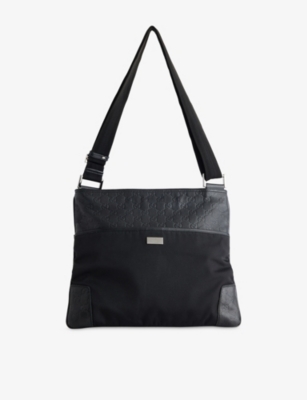 RESELFRIDGES: Pre-Loved Gucci Guccissima Canvas And Leather Cross-Body Bag