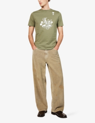 K WAY: Disney Mickey Minnie Printed Cotton T-Shirt