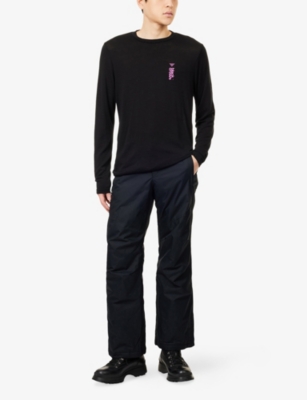 Black Crows Mens  Brand-print Long-sleeves Wool T-shirt In Black