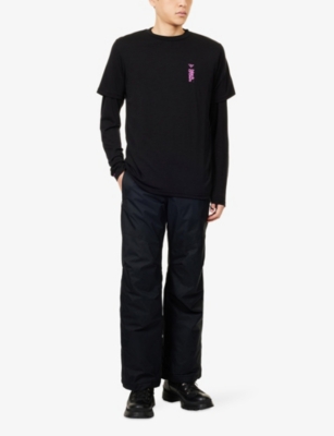 Black Crows Mens  Brand-print Relaxed-fit Wool T-shirt In Black