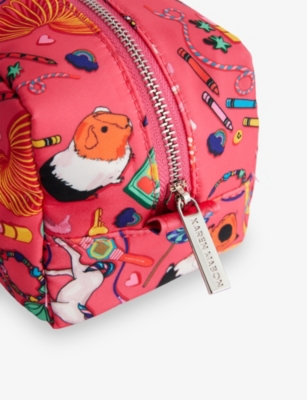 Karen Mabon Bedroom Floor Woven Washbag In Pink