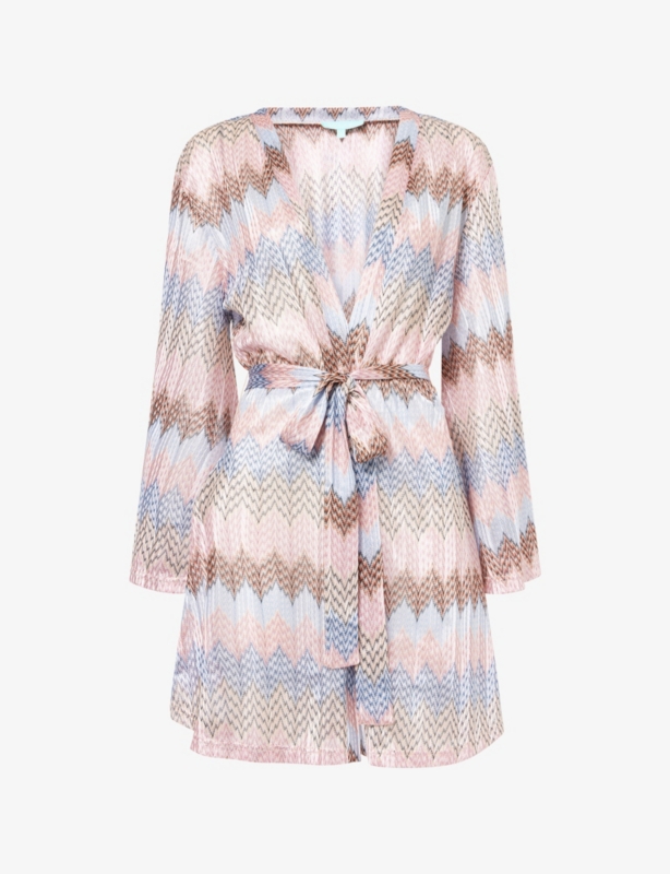 Anna Zigzag-Stripe Knitted Kaftan