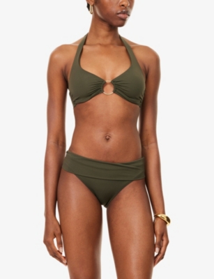 Melissa Odabash Womens  Brussels Halterneck Bikini Top In Green