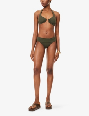 Melissa Odabash Womens  Brussels Stretch-woven Bikini Bottoms In Green
