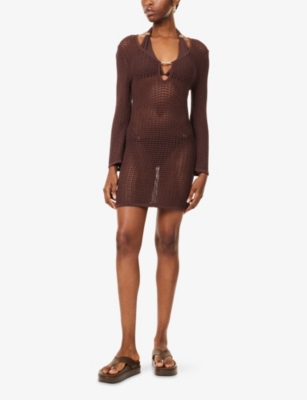 Melissa Odabash Crochet Ellis Mini Dress In Multi