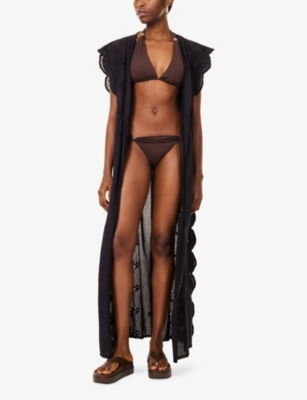 Melissa Odabash Womens  Talitha Broderie-anglaise Cotton Kaftan In Black