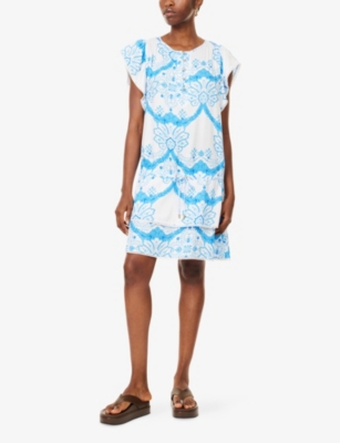 Melissa Odabash Lenni Tie Waist Cover-up Minidress In Multi