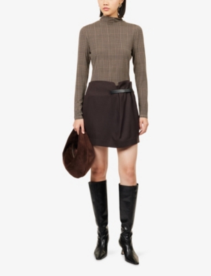 VERONICA BEARD: Nate High-Neck Stretch-Woven Top