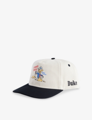 Duke & Dexter Mens Cream Duke + Dexter X Disney Donald Duck Cotton-twill Cap In White