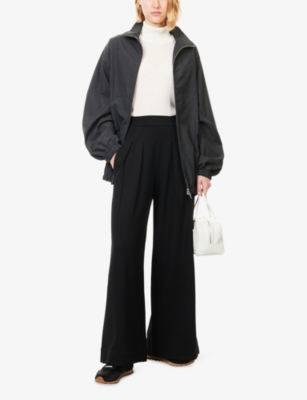 ME AND EM: Luxe Travel Wide-Leg Stretch-Woven Trousers