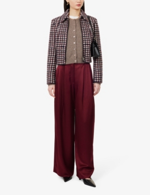 Me And Em And Em Womens Deep Ruby Red Event Ready Straight-leg Woven Trousers In Red