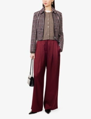 ME AND EM: Houndstooth Cropped Knitted Jacket