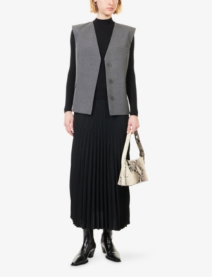 Me And Em And Em Womens Black Barely There Ribbed Wool And Cashmere Jumper In Black