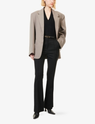 ME AND EM: V-Neck Ribbed-Trim Wool-Blend Vest