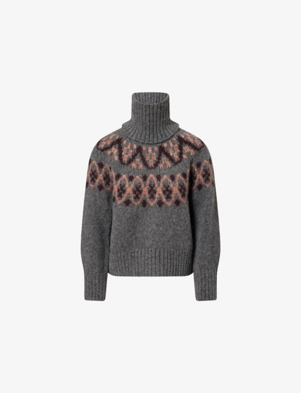 Fair Isle Snood Wool-Blend Jumper