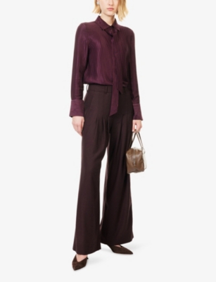 ME AND EM: Pleated Wide-Leg Wool-Blend Trouser