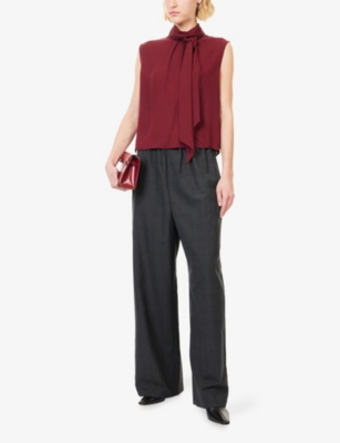 ME AND EM: Am-Pm Sleeveless Scarf Silk Top