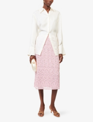 Sister Jane Womens Pink Parade Embellished Woven Midi Skirt Xs In Multi