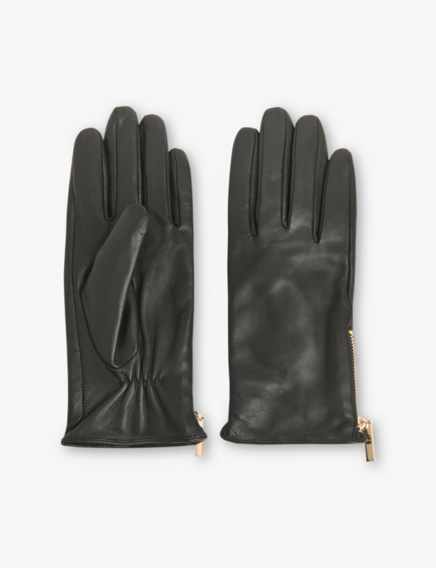 Zipped Leather Gloves