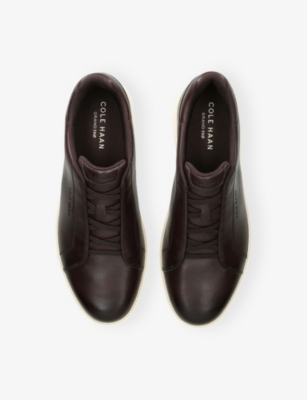 COLE HAAN: Grandpro Luxe Leather Low-Top Trainers