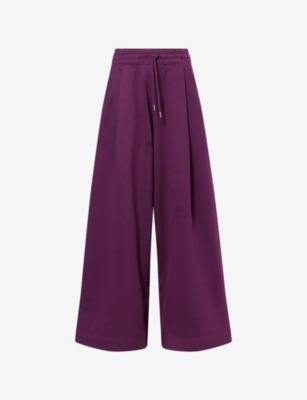 Dries Van Noten Womens Auber Hadium Wide-leg Cotton Jogging Bottoms In Purple