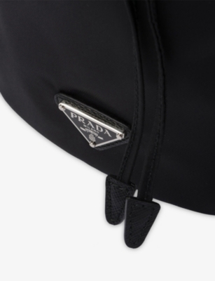 Prada Womens Black Logo-embellished Re-nylon Pouch In Black