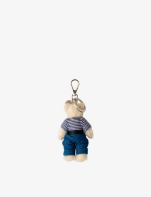 Prada Womens White Teddy Soft Bag Charm In Neutral