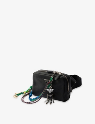 PRADA: Robot Saffiano Leather Keychain Charm