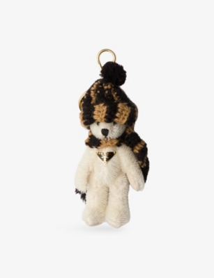 Prada Womens Brown Teddy Cotton And Mohai-blend Bag Charm