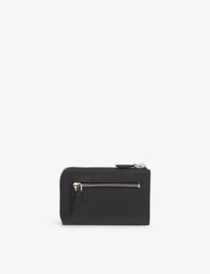 Prada Womens Black Saffiano Leather Keychain In Black