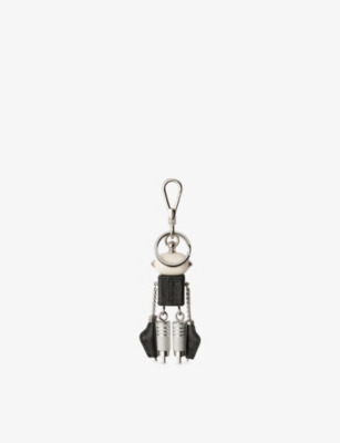 Prada Womens  Robot Saffiano Leather Bag Charm In Multi