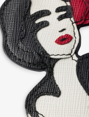 PRADA: Saffiano and Croco Leather Name Tag