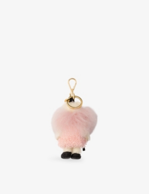Prada Womens  Teddy Bear Cotton And Mohair-blend Bag Charm In White