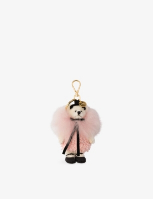 Prada Womens  Teddy Bear Cotton And Mohair-blend Bag Charm In White
