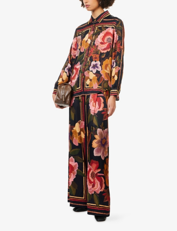 Chenille Flowers Woven Shirt