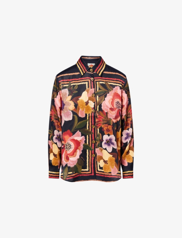 Chenille Flowers Woven Shirt