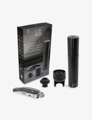 Peugeot Black Pop And Preserve Plastic And Steel Wine Opener And Preserver 28cm In Black