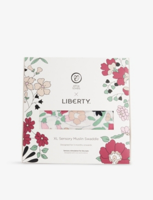 ETTA LOVES: Etta Loves x Liberty Floral-Print XL Sensory Cotton Muslin Swaddle 0-4 Months
