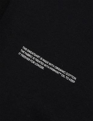 Pangaia Black Regular-fit Crewneck Cotton-jersey Sweatshirt 3-12 In Black