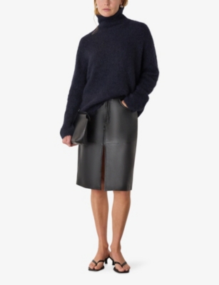 Whistles Omens  Funnel-neck Stretch Alpaca-blend Jumper In Black