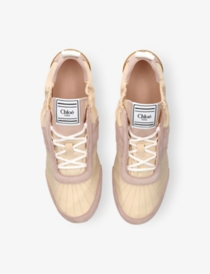 Chloé Chloe Kick Panelled Nylon Sneakers In Pink