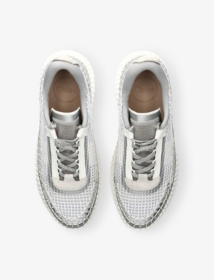 Chloé Womens Silver Com Nama Mesh Trainers Eur 39 / 6 Uk In Silver