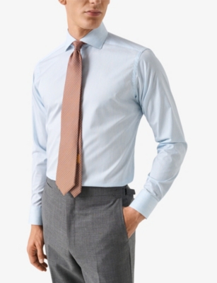 ETON: Striped Contemporary-Fit Cotton-Twill Shirt