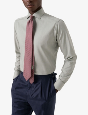 ETON: Contemporary-Fit Long-Sleeved Cotton-Twill Shirt