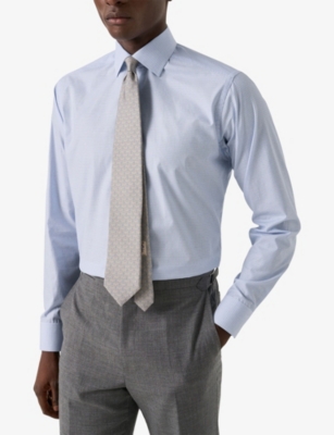 ETON: Checked Contemporary-Fit Cotton-Twill Shirt