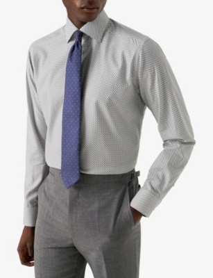 ETON: Geo-Print Contemporary-Fit Cotton-Twill Shirt