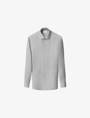 ETON: Geo-Print Contemporary-Fit Cotton-Twill Shirt