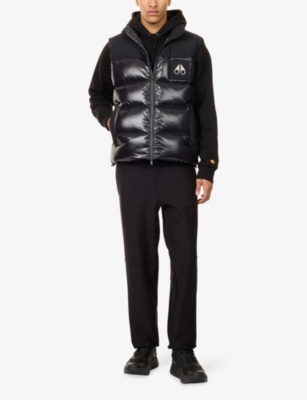Moose Knuckles Black Victory Peak High-neck Shell-down Vest Xl In Black