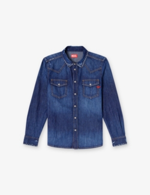 Diesel: D-Vega Brand-Embroidered Denim Overshirt